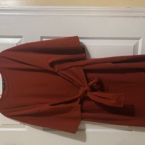 Elegant Rust Midi Dress